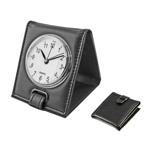 Natico Modern & Contemporary Analog Leather Quartz Tabletop Clock with
